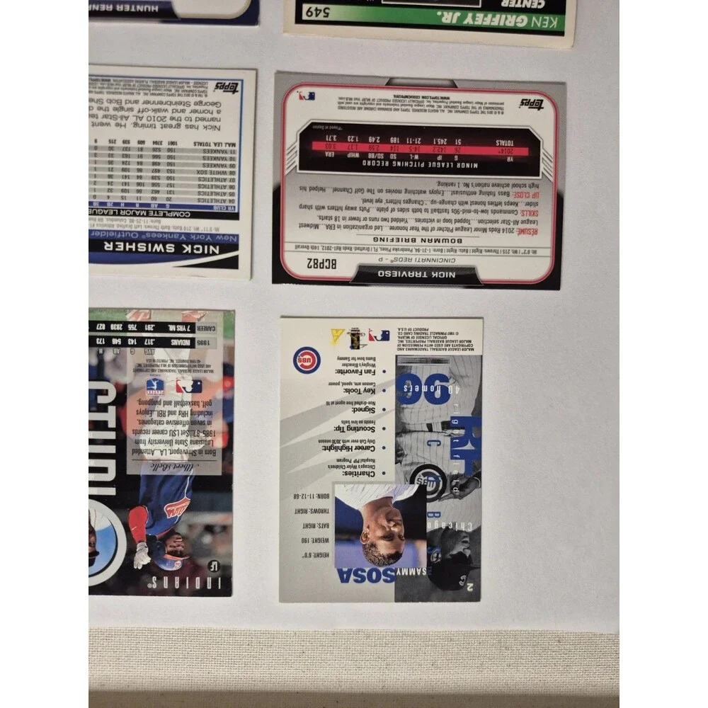 MLB Baseball Card Lot Ken Griffey Jr Sammy Sosa Albert Belle Nick Swisher Hunter